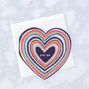 Love You Heart - Diecut Card