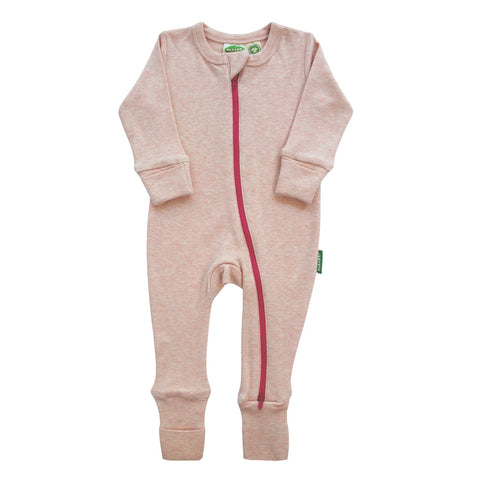 Snuggle Soft 2-Way Zipper Romper - Pink Melange