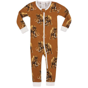 Organic Zipper Pajama - Woolly Mammoth