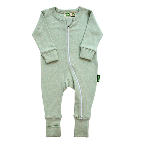 Snuggle Soft 2-Way Zipper Romper - Green Malange