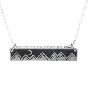 Moonlit Mountains Horizontal Necklace