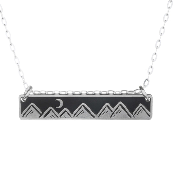 Moonlit Mountains Horizontal Necklace
