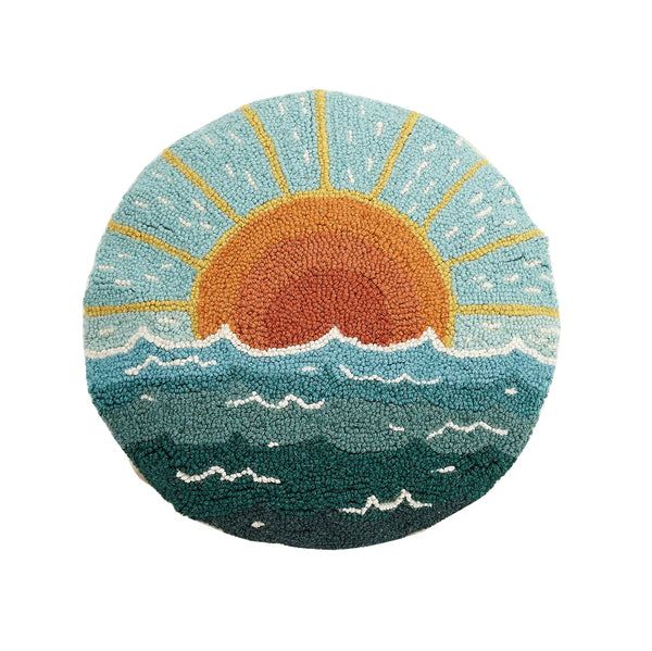 Circular Sun Seascape - Hook Pillow
