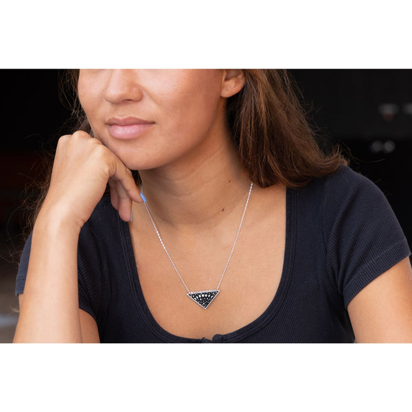 Moon Phases Triangle Necklace