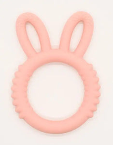 Silicone Bunny Teething Ring - Dusty Rose
