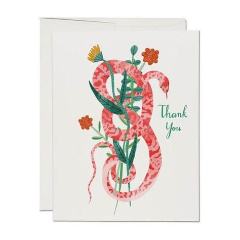 Snake Flowers - Thank You Card