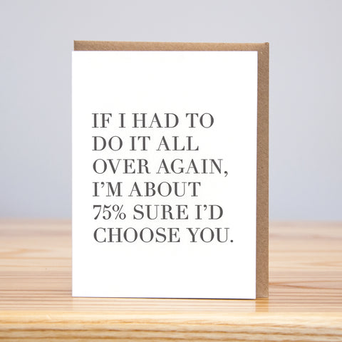 75% Sure - Anniversary Card