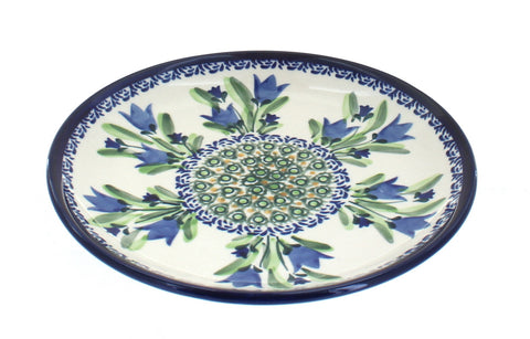 Blue Tulips Salad Plate - Polish Pottery