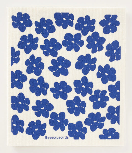 Blue Poppies - Swedish Dishcloth