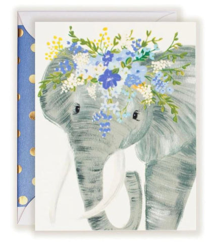 Elephant Floral Crown - General Card