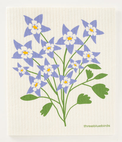 Columbine Flower - Swedish Dishcloth