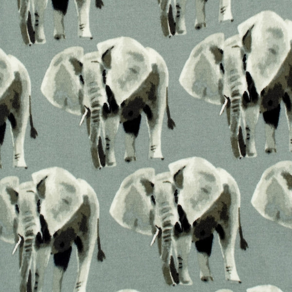Organic Zipper Pajama - Grey Elephant