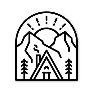 Snowy Cabin - Sticker