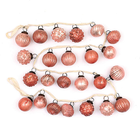 Antique Pink - Mercury Glass Ornament Garland