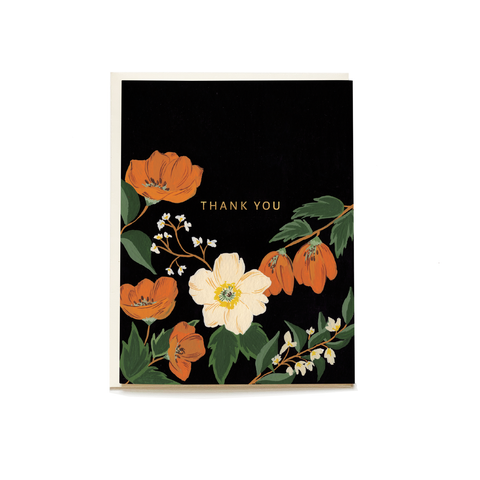 Autumn Poppy - Thank You Card