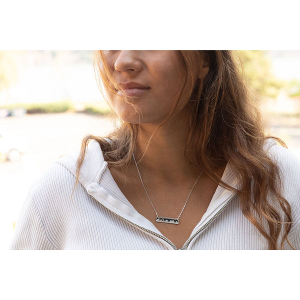 Moonlit Mountains Horizontal Necklace