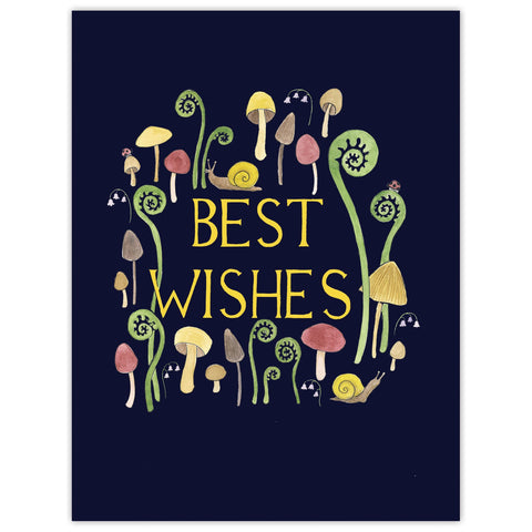 Best Wishes Mushroom - Congratulations Card