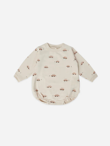 Crew Neck Bubble Romper - Cars