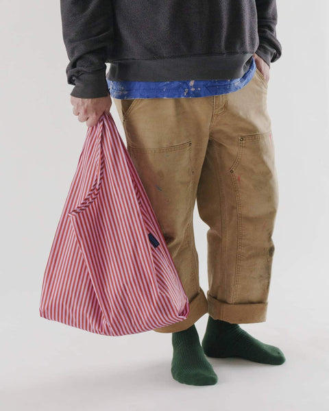 Cerise Stripe - Baggu Reusable Bag