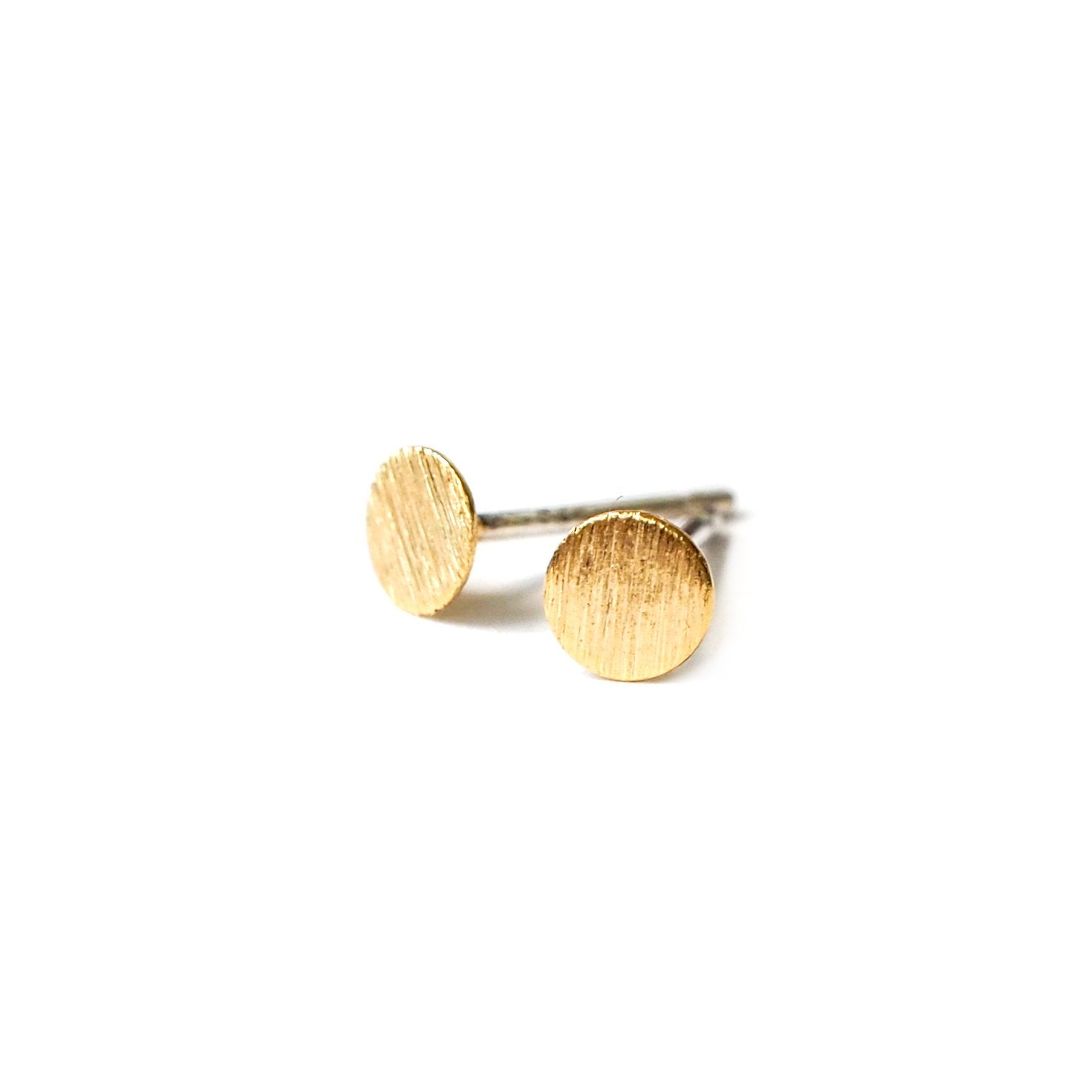Circle Stud Earrings - Rose Gold