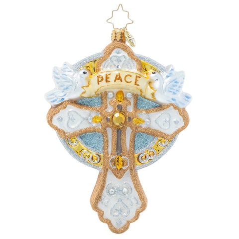 Golden Cross of Peace - Ornament