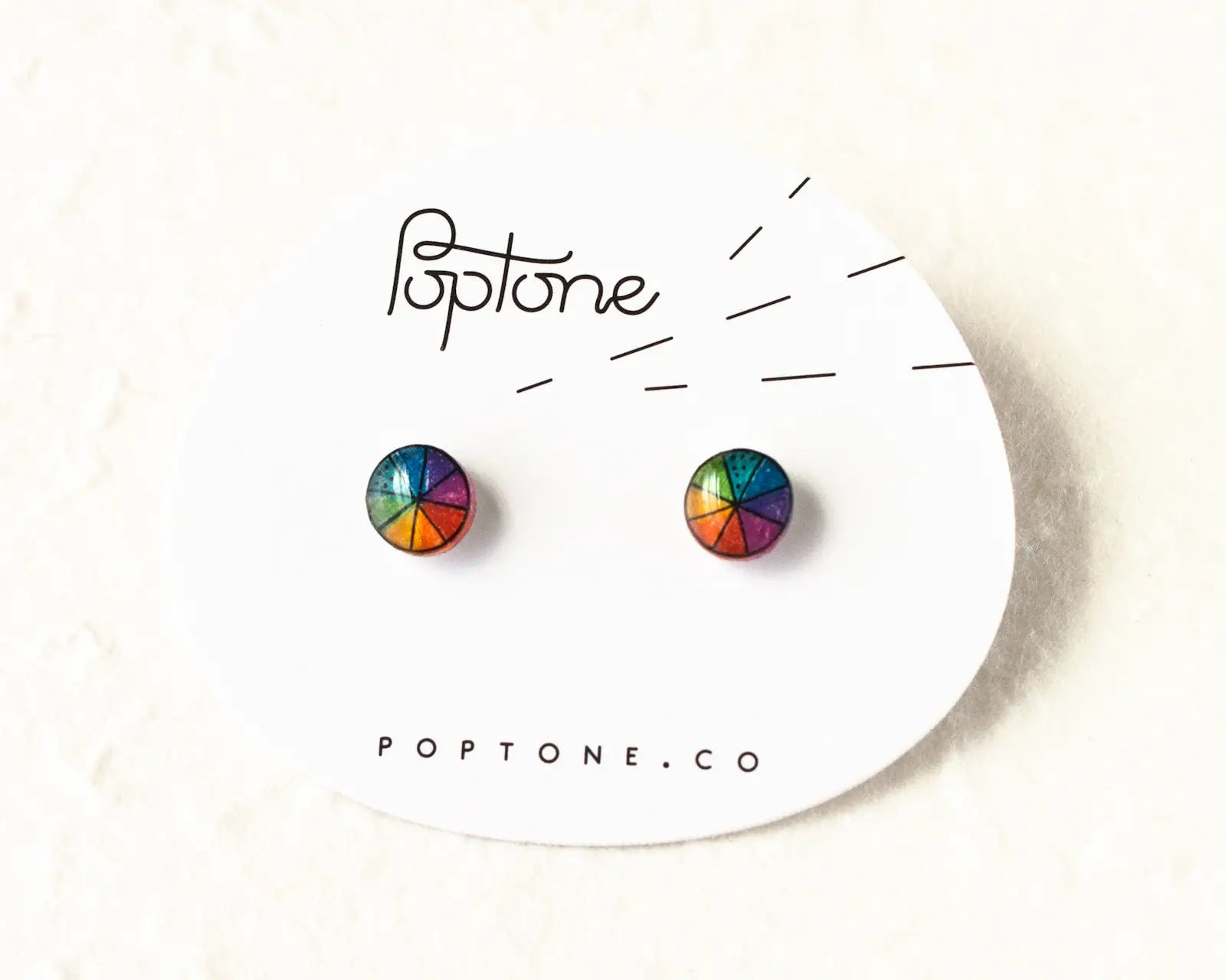 Color Wheel Rainbow - Stud Earrings