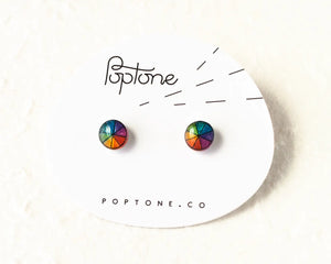 Color Wheel Rainbow - Stud Earrings