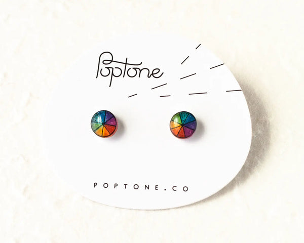 Color Wheel Rainbow - Stud Earrings