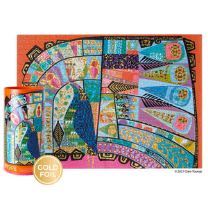 Gilded Peacock | 1000 Piece Gold Foil Jigsaw Puzzle
