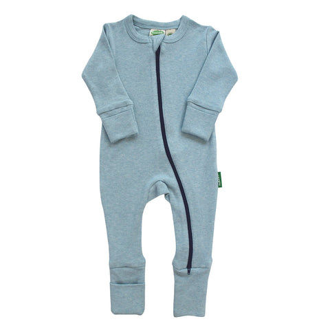 Snuggle Soft 2-Way Zipper Romper - Blue Melange