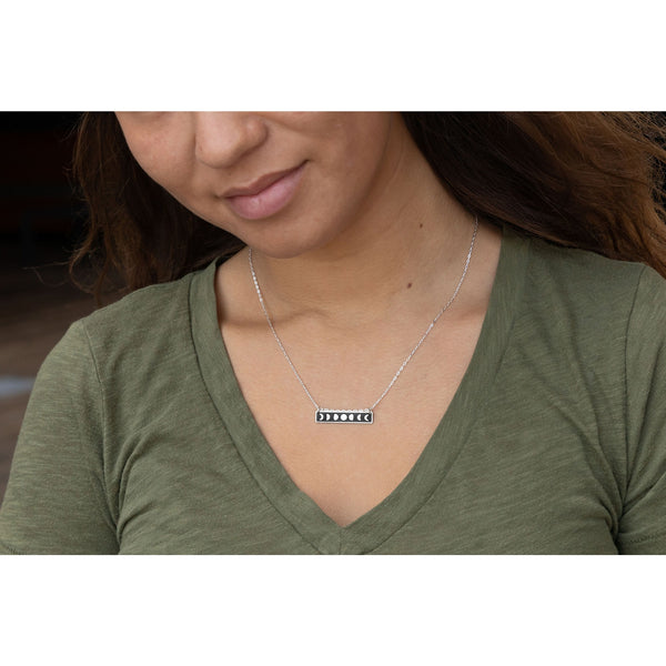 Moon Phases Horizontal Bar Necklace