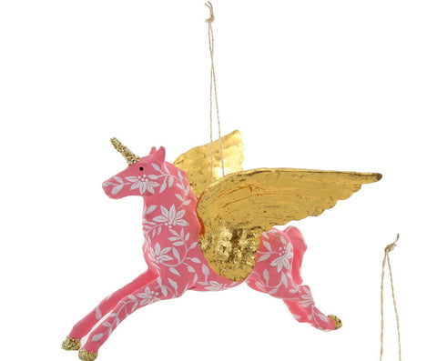 Floral Pegasus Ornament - Pink