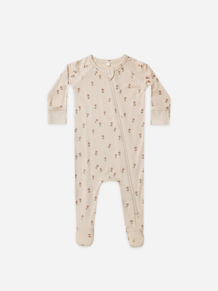 Bamboo Zip Footie - Lilac Fleur