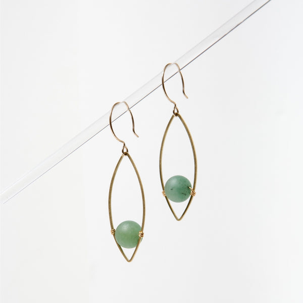 Georgia Earrings - Green Aventurine