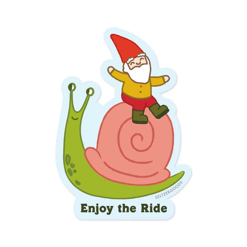 Gnome on Snail - Sticker