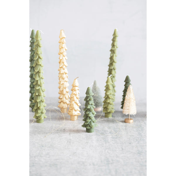 Evergreen - Tree Shaped Tapered Candles, Set of 2