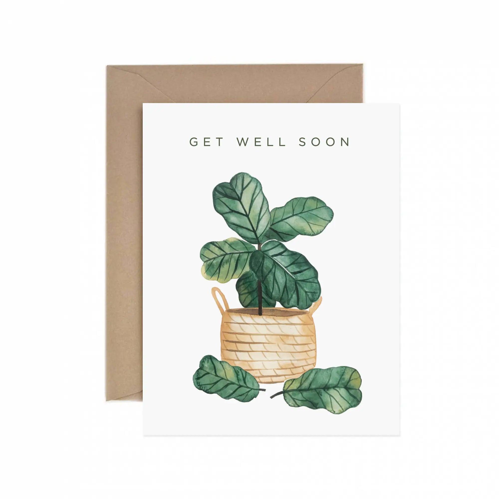 Get Well Soon Fiddle Leaf - Sympathy Card