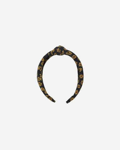 Knotted Headband - Black Floral