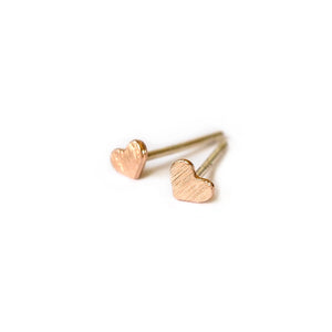 Heart Stud Earrings - Silver