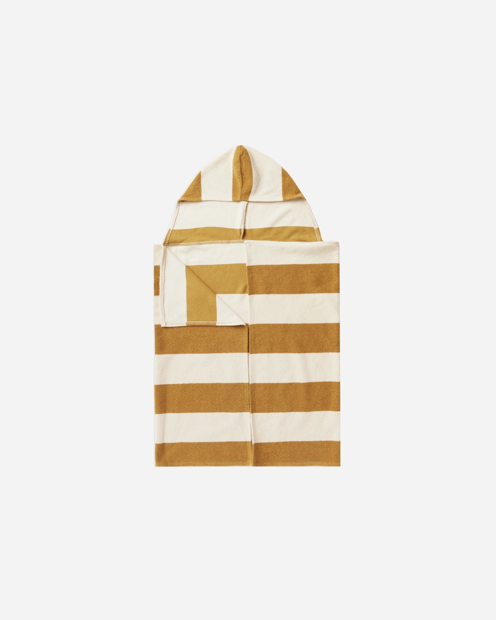 Hooded Towel - Gold Stripe