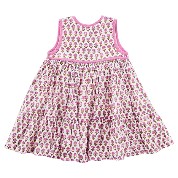 Jade Dress - Rose Block Print