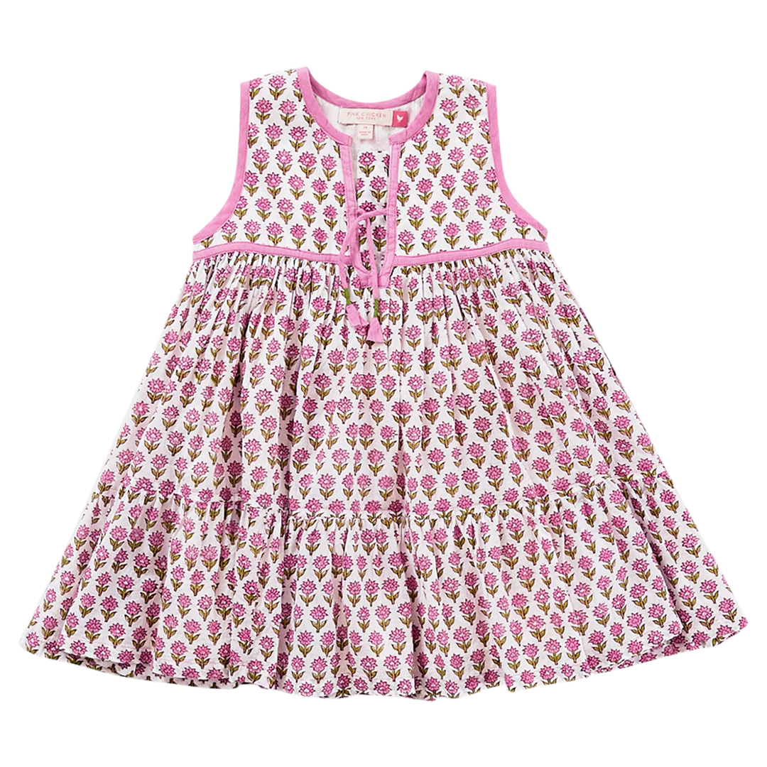 Jade Dress - Rose Block Print
