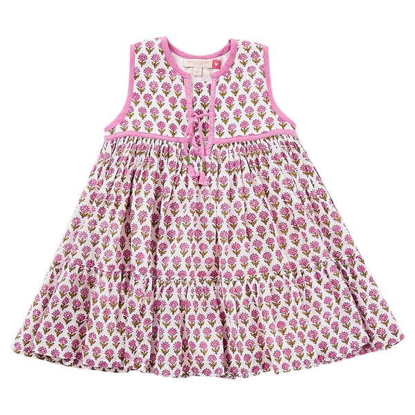 Jade Dress - Rose Block Print