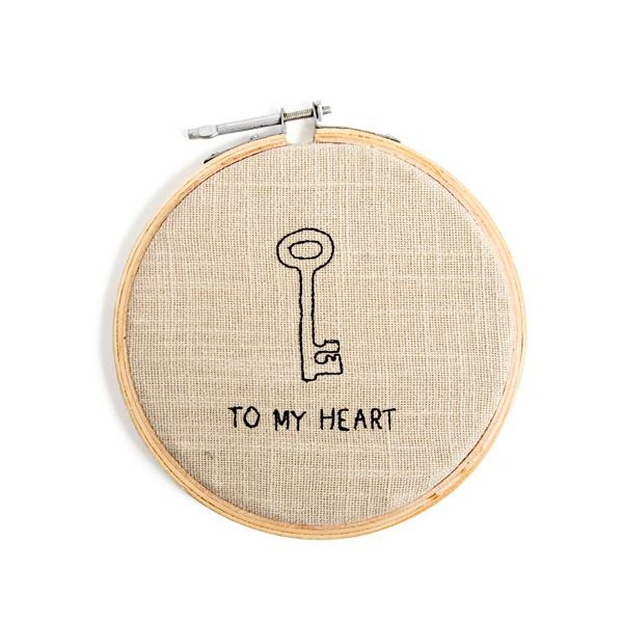 Key To My Heart - Embroidery Hoop