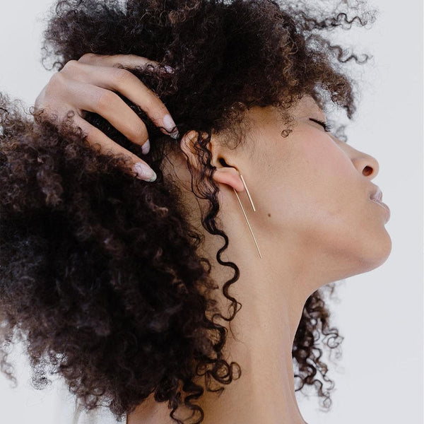 Long Bar Earrings - Silver
