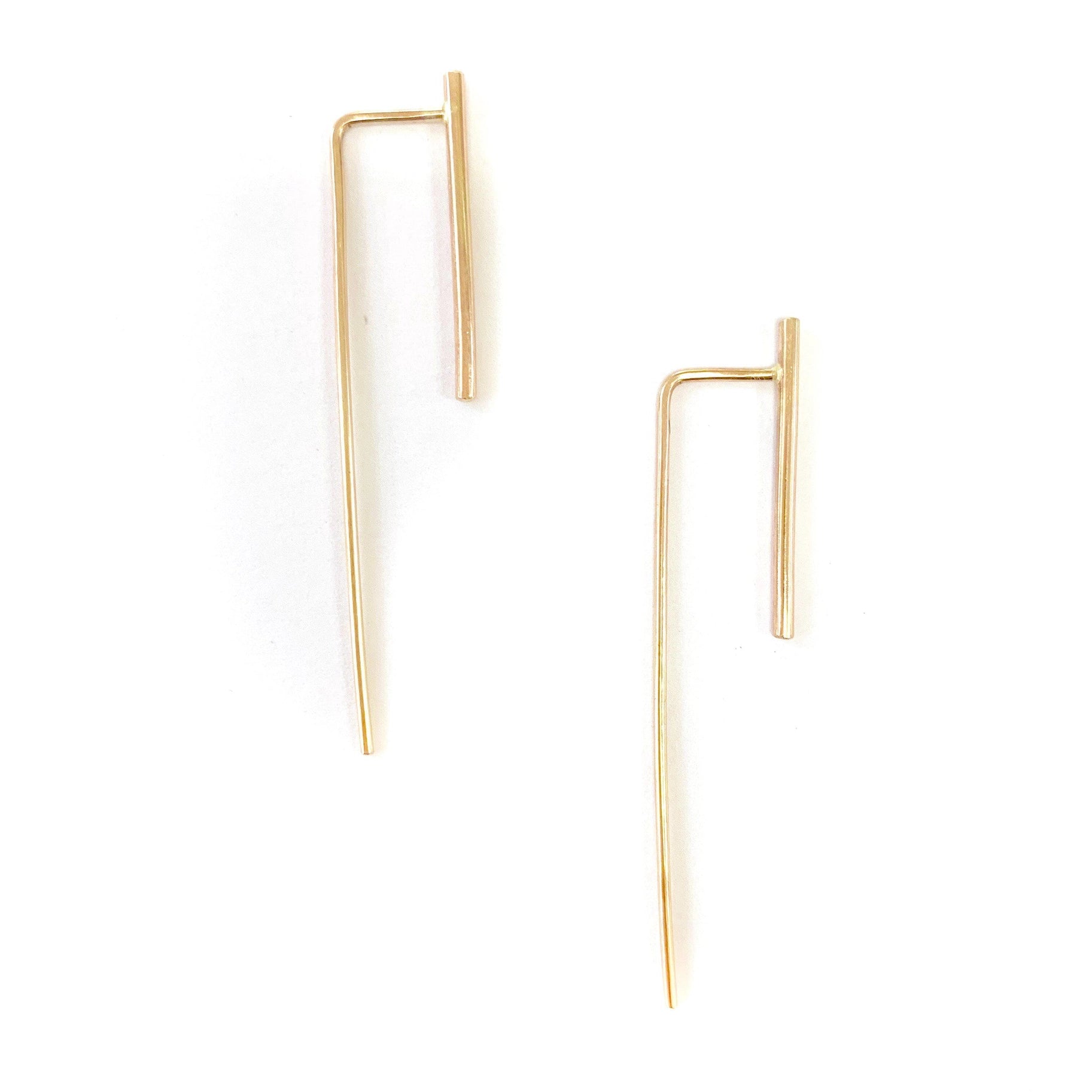 Long Bar Earrings - Silver