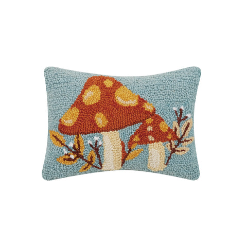 Autumn Mushroom with Leaves Hook Pillow