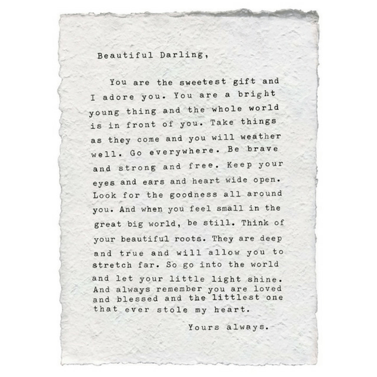 Letter to Sophie - Handmade Paper Print