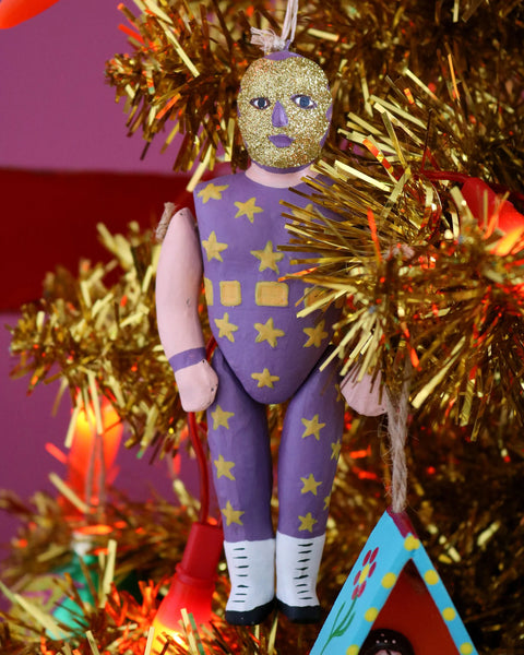 Lucha Libre Ornament - Purple