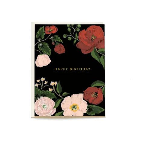 Midnight Floral - Birthday Card